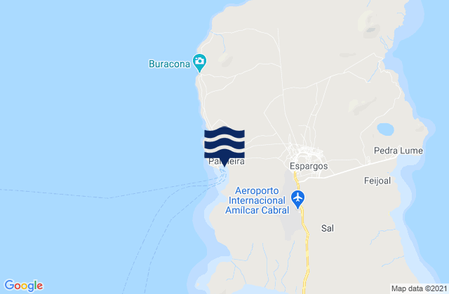 Mappa delle Getijden in Espargos, Cabo Verde
