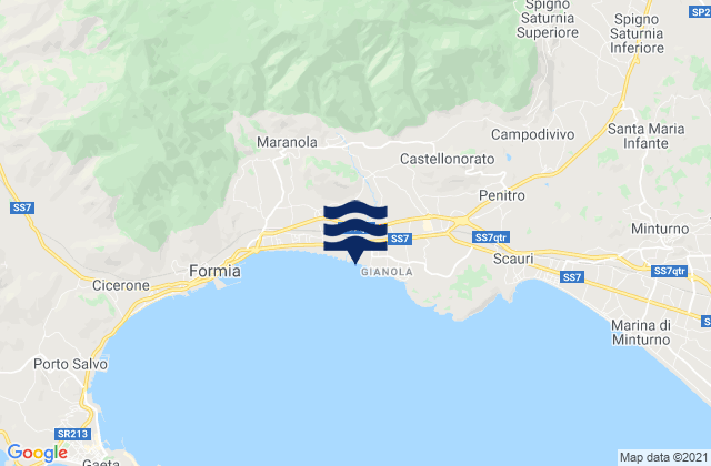 Mappa delle Getijden in Esperia, Italy