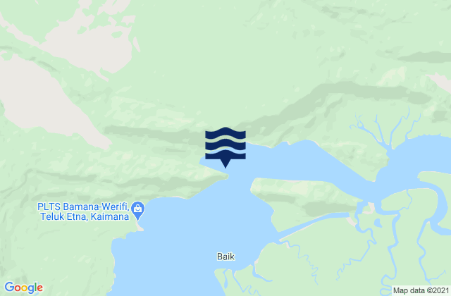 Mappa delle Getijden in Etna Bay, Indonesia