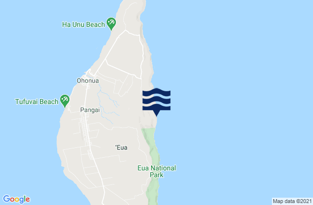 Mappa delle Getijden in Eua, Tonga