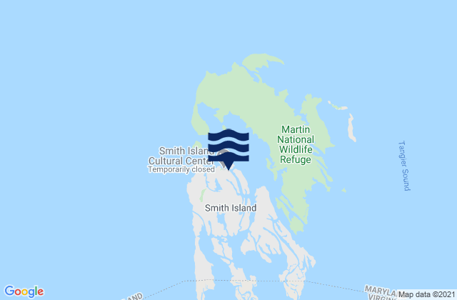 Mappa delle Getijden in Ewell (Smith Island), United States