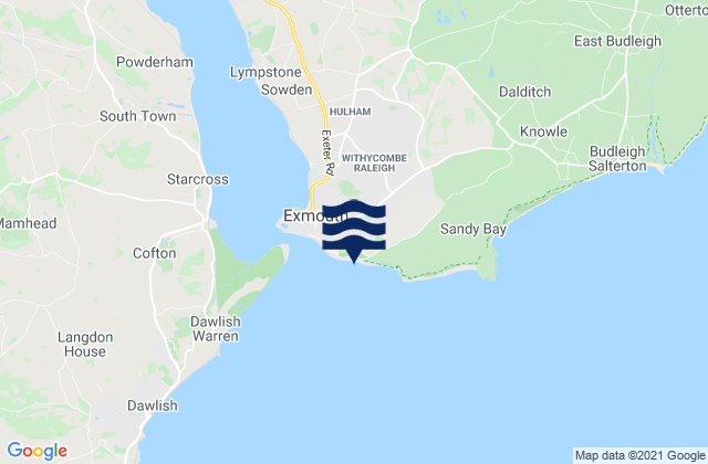 Mappa delle Getijden in Exmouth, United Kingdom