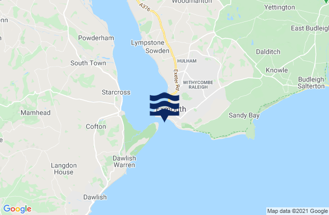 Mappa delle Getijden in Exmouth Dock, United Kingdom