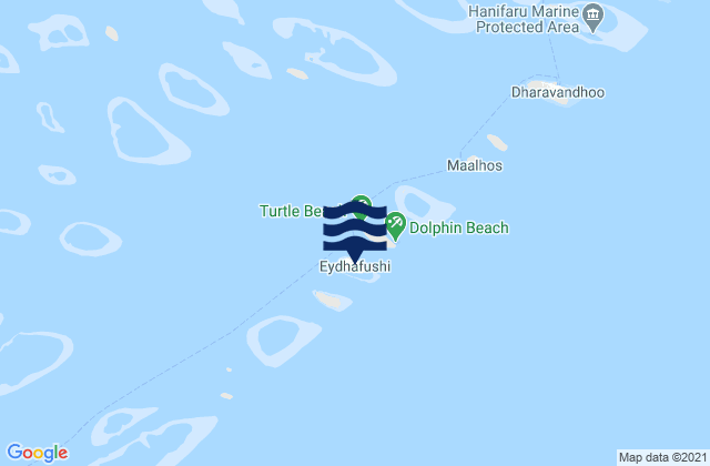Mappa delle Getijden in Eydhafushi, Maldives