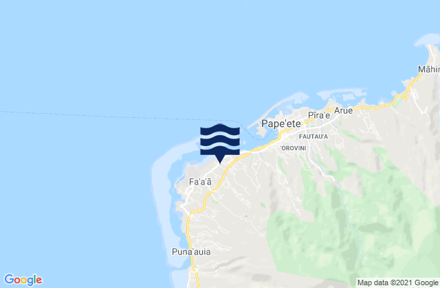 Mappa delle Getijden in Faaa, French Polynesia