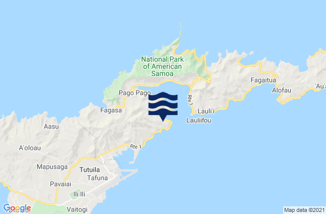Mappa delle Getijden in Fagaalu, American Samoa