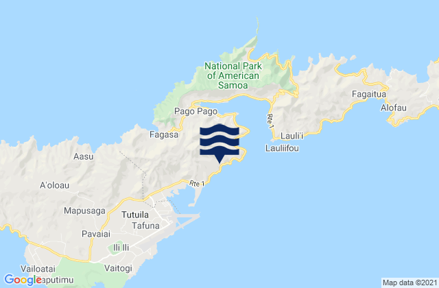 Mappa delle Getijden in Faganeanea, American Samoa