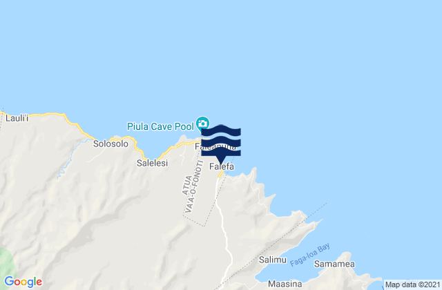 Mappa delle Getijden in Falefa, Samoa