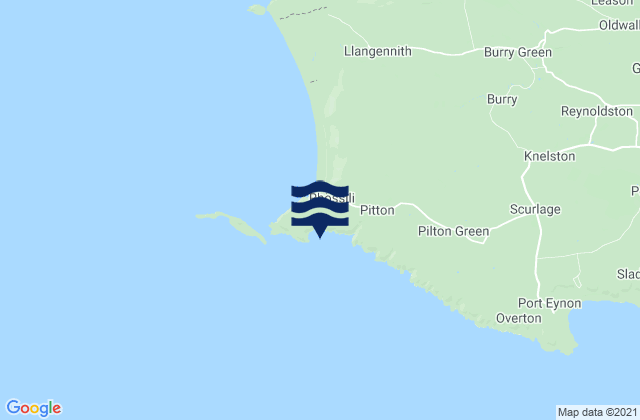 Mappa delle Getijden in Fall Bay Beach, United Kingdom