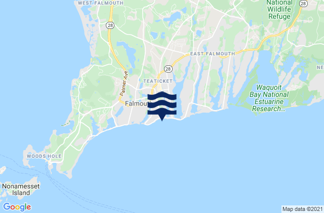 Mappa delle Getijden in Falmouth Heights, United States