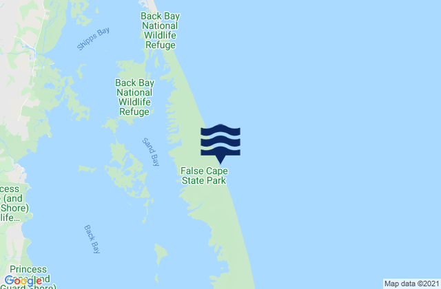 Mappa delle Getijden in False Cape, United States