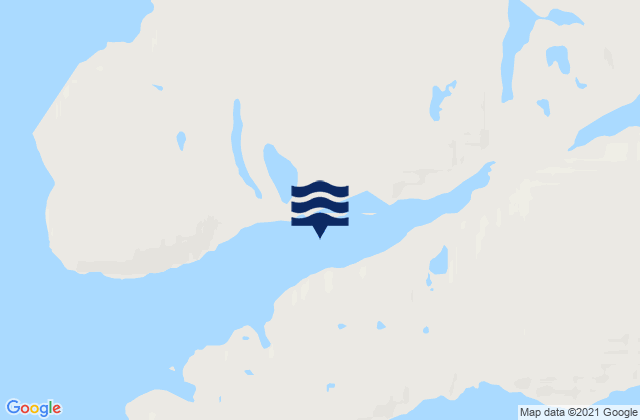 Mappa delle Getijden in False Strait, Canada