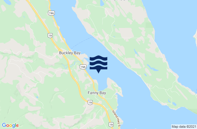Mappa delle Getijden in Fanny Bay, Canada