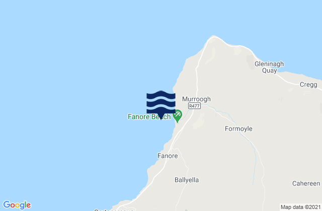 Mappa delle Getijden in Fanore Bay, Ireland