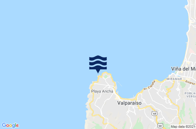 Mappa delle Getijden in Faro Punta Ángeles, Chile