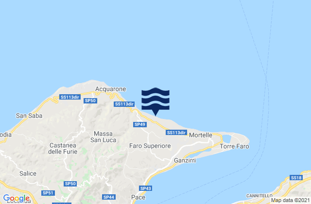 Mappa delle Getijden in Faro Superiore, Italy