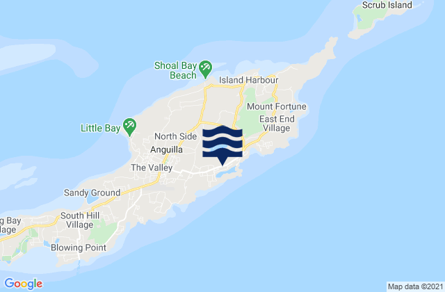 Mappa delle Getijden in Farrington, Anguilla