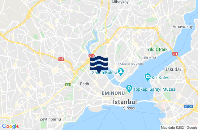 Mappa delle Getijden in Fatih, Turkey
