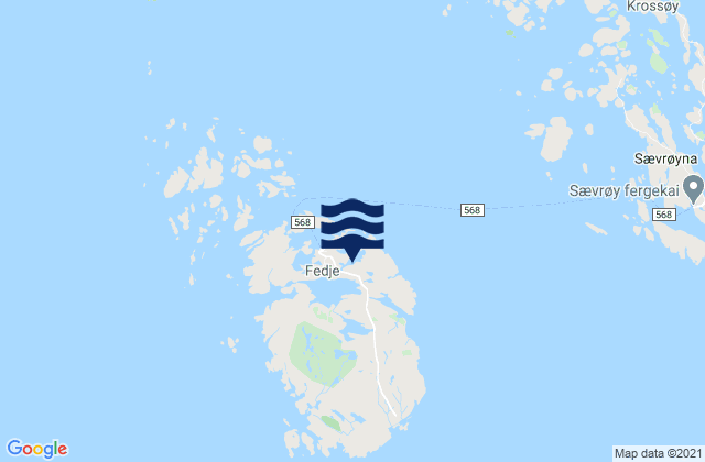Mappa delle Getijden in Fedje, Norway