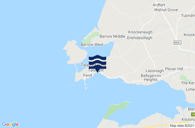 Mappa delle Getijden in Fenit Harbour, Ireland