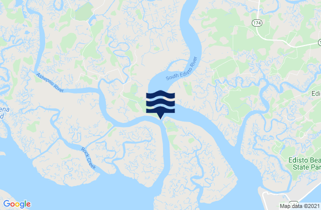 Mappa delle Getijden in Fenwick Island Cut South Edisto River, United States