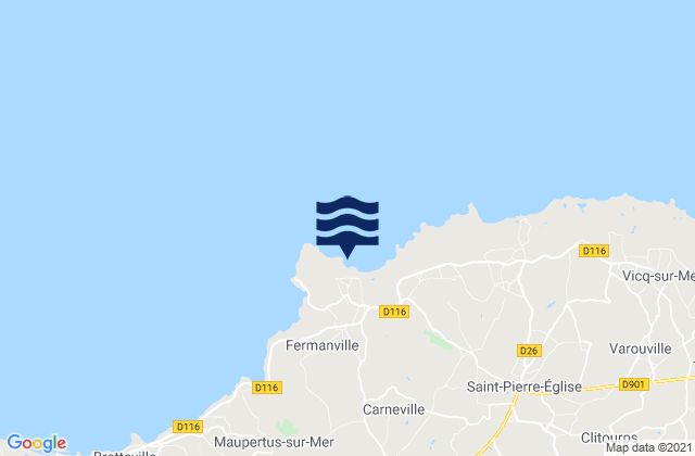 Mappa delle Getijden in Fermanville, France
