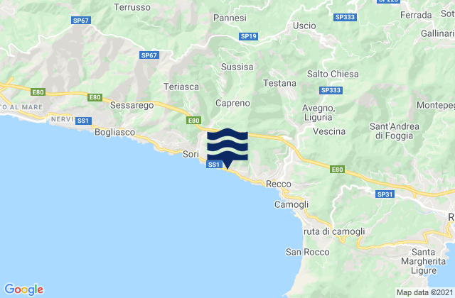 Mappa delle Getijden in Ferriere, Italy