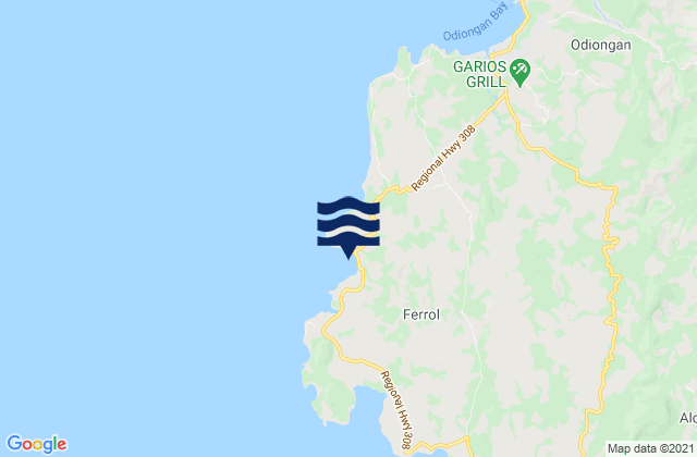 Mappa delle Getijden in Ferrol, Philippines