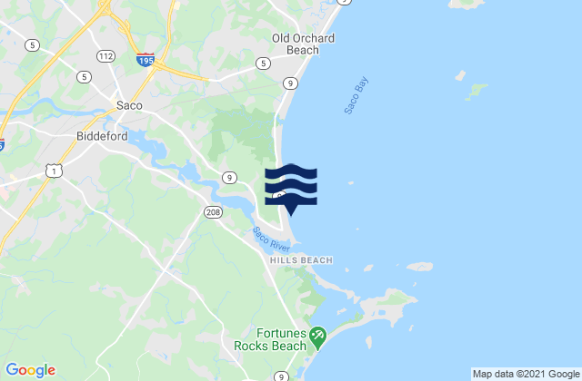 Mappa delle Getijden in Ferry Beach, United States