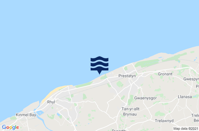 Mappa delle Getijden in Ffrith Beach, United Kingdom