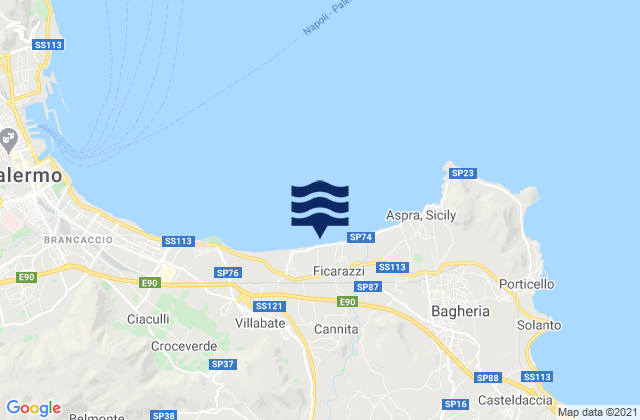 Mappa delle Getijden in Ficarazzi, Italy