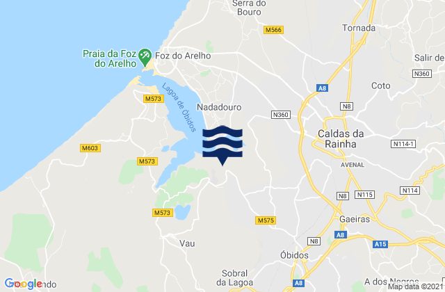 Mappa delle Getijden in Figueiros, Portugal