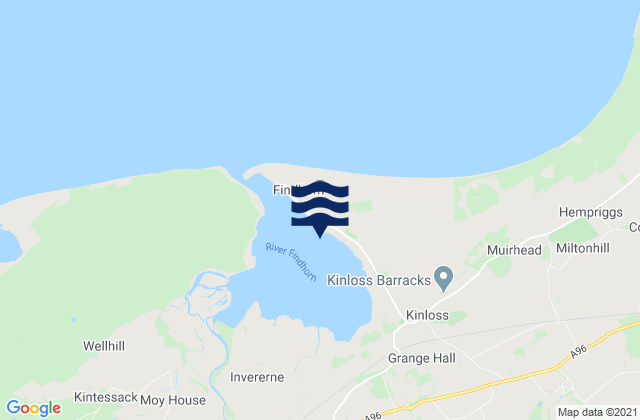 Mappa delle Getijden in Findhorn Bay, United Kingdom