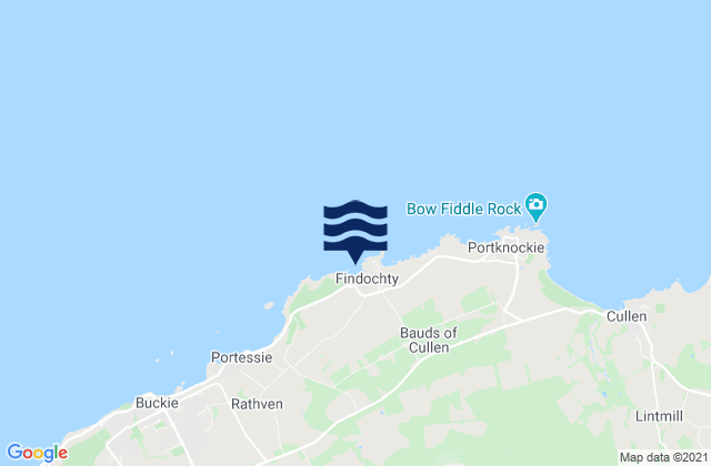 Mappa delle Getijden in Findochty Beach, United Kingdom