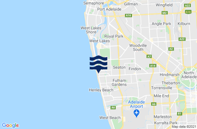 Mappa delle Getijden in Findon, Australia