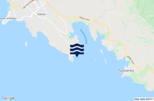 Mappa delle Getijden in Fingal Beach, Papua New Guinea