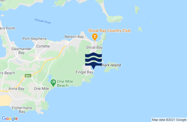 Mappa delle Getijden in Fingal Point and Beach, Australia