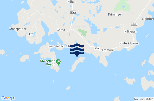 Mappa delle Getijden in Finish Island, Ireland