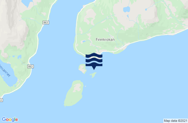 Mappa delle Getijden in Finnkroken, Norway