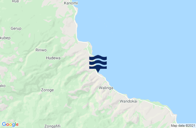Mappa delle Getijden in Finschhafen, Papua New Guinea