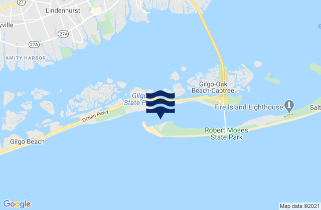 Mappa delle Getijden in Fire I. Inlet 0.5 mi. S of Oak Beach, United States