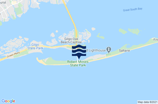 Mappa delle Getijden in Fire Island Coast Guard Station, United States