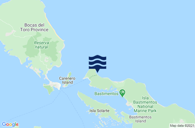 Mappa delle Getijden in First Beach (Wizard Beach), Panama