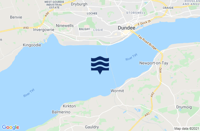 Mappa delle Getijden in Firth of Tay, United Kingdom