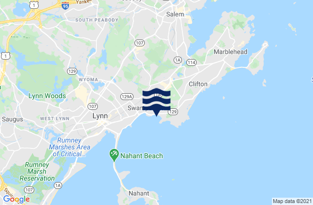 Mappa delle Getijden in Fishermans Beach, United States