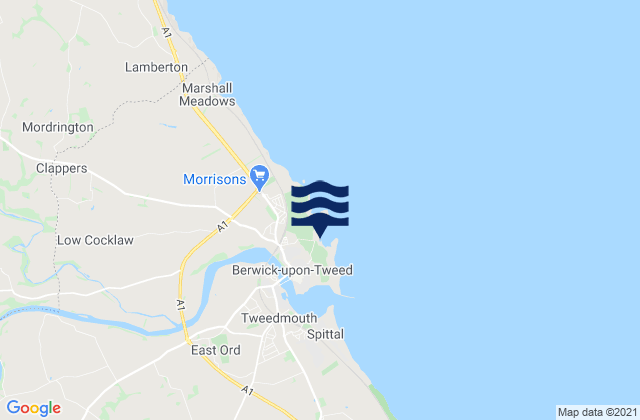 Mappa delle Getijden in Fishermans Haven Beach, United Kingdom