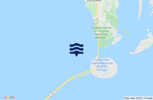 Mappa delle Getijden in Fishermans I. 1.1 miles northwest of, United States