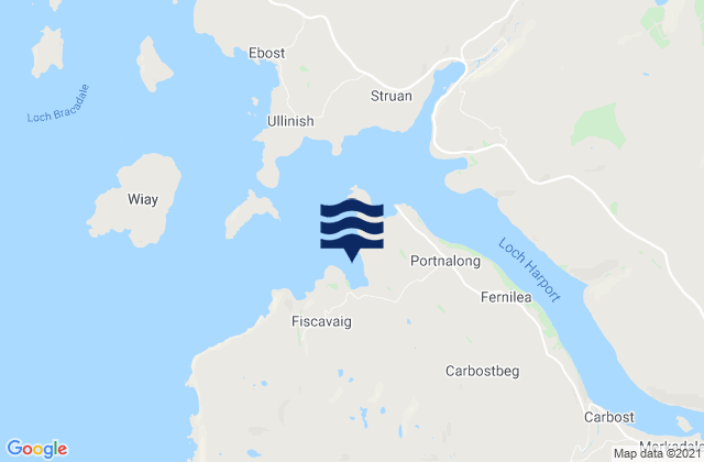 Mappa delle Getijden in Fiskavaig Bay, United Kingdom