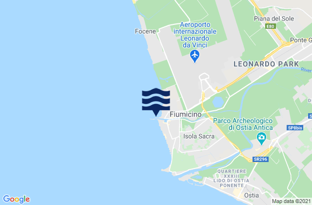 Mappa delle Getijden in Fiumicino, Italy