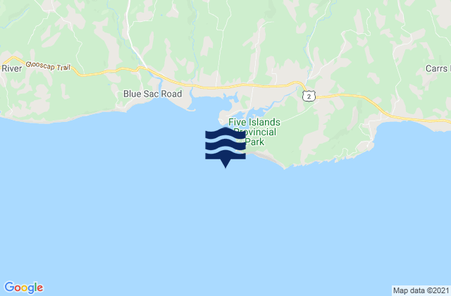 Mappa delle Getijden in Five Islands, Canada